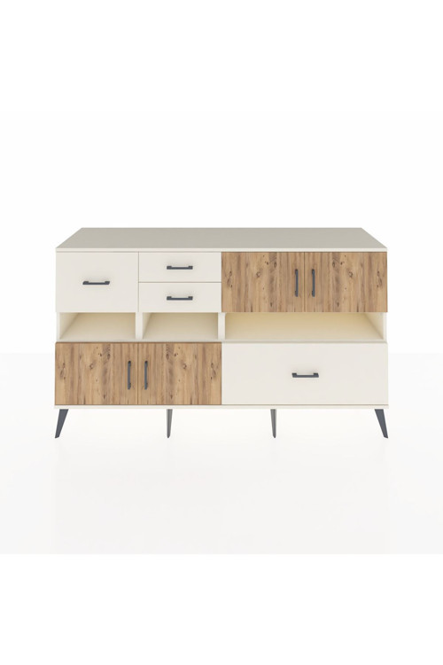 Kronos Konsol 5 Raflı 4 Çekmeceli 4 Kapaklı 176 x 59 x 99 cm Aytaşı - Çam - Aytaşı