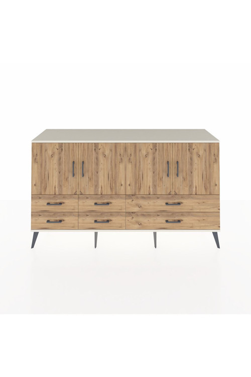 Kronos Konsol 6 Raflı 6 Çekmeceli 4 Kapaklı 176 x 59 x 99 cm Aytaşı - Çam