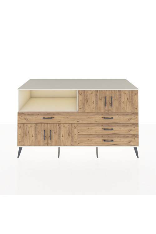 Kronos Konsol 2 Raflı 4 Çekmeceli 4 Kapaklı 176x59x99 Aytaşı-Çam