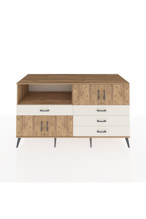 Kronos Konsol 2 Raflı 4 Çekmeceli 4 Kapaklı 176 x 59 x 99 cm Çam - Çam - Aytaşı