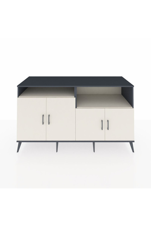 Kronos Konsol 4 Raflı 4 Kapaklı 176 x 59 x 99 cm Antrasit - Aytaşı