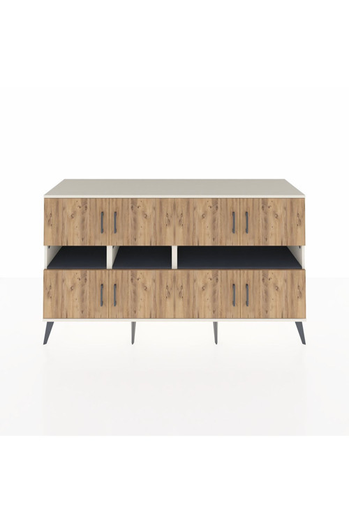 Kronos Konsol 8 Raflı 8 Kapaklı 176 x 59 x 99 cm Aytaşı - Çam - Antrasit