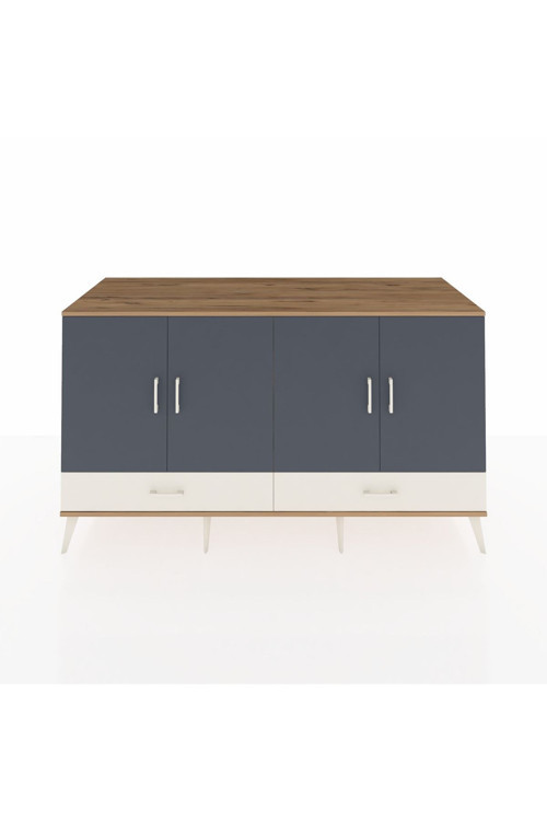 Kronos Konsol 6 Raflı 2 Çekmeceli 4 Kapaklı 176 x 59 x 99 cm Çam - Antrasit - Aytaşı
