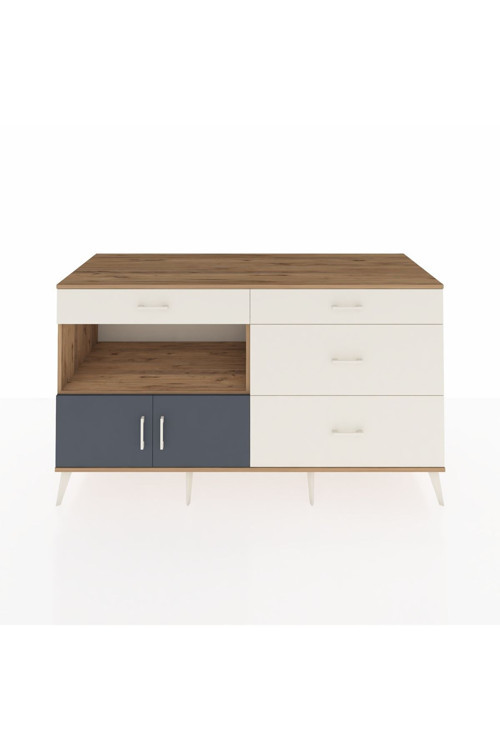 Kronos Konsol 1 Raflı 4 Çekmeceli 2 Kapaklı 176 x 59 x 99 cm Çam - Antrasit - Aytaşı