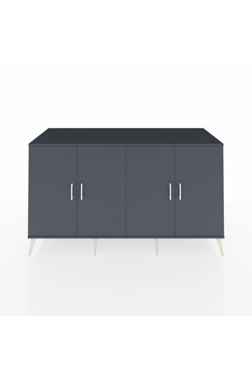 Kronos Konsol 4 Raflı 4 Kapaklı 176x59x99 Antrasit-Antrasit