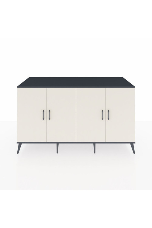 Kronos Konsol 4 Raflı 4 Kapaklı 176x59x99 Antrasit-Aytaşı/Antrasit