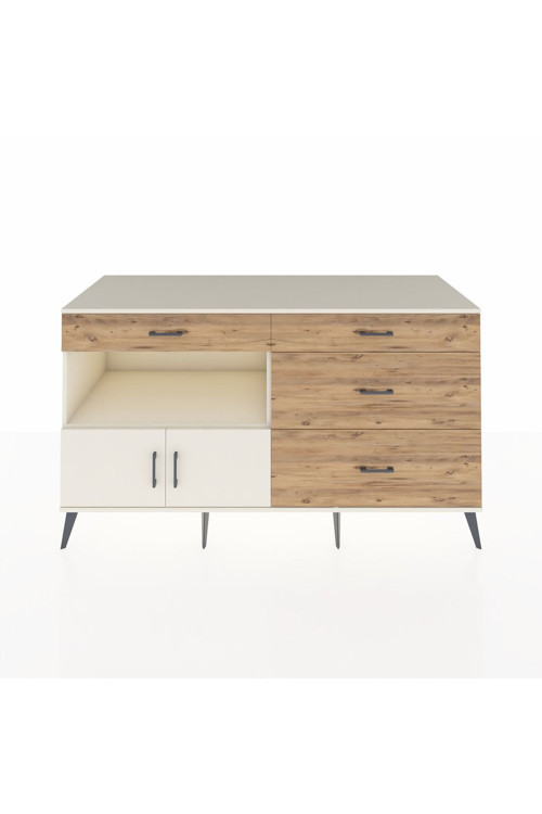Kronos Konsol 1 Raflı 4 Çekmeceli 2 Kapaklı 176 x 59 x 99 cm Aytaşı - Aytaşı - Çam