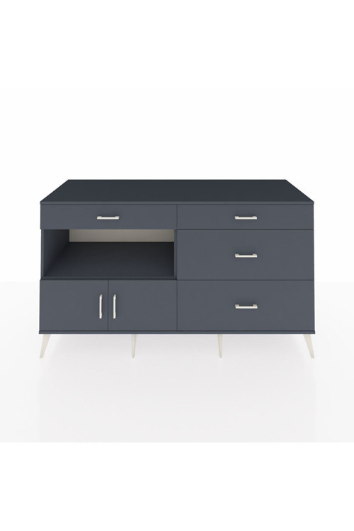 Kronos Konsol 1 Raflı 4 Çekmeceli 2 Kapaklı 176 x 59 x 99 cm Antrasit - Antrasit