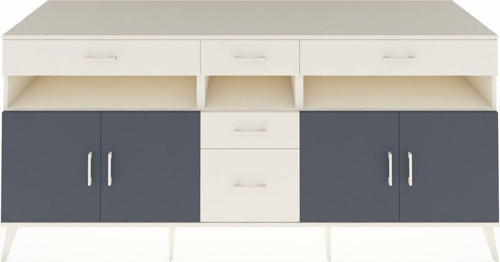 Kronos Konsol 5 Raflı 5 Çekmeceli 4 Kapaklı 220 x 59 x 99 cm Aytaşı - Antrasit - Aytaşı