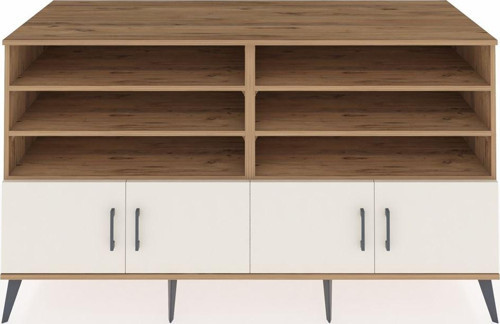 Kronos Konsol 6 Raflı 4 Kapaklı 176x59x99 Çam-Aytaşı/Antrasit