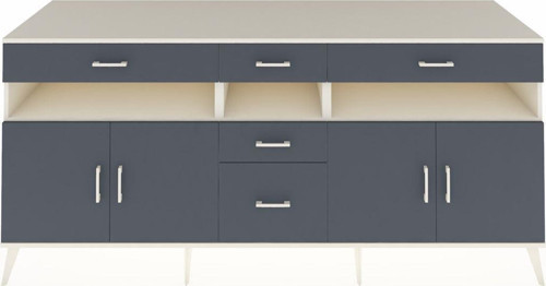 Kronos Konsol 5 Raflı 5 Çekmeceli 4 Kapaklı 220 x 59 x 99 cm Aytaşı - Antrasit - Antrasit