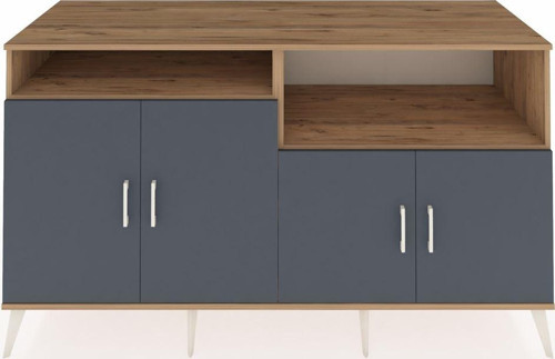 Kronos Konsol 4 Raflı 4 Kapaklı 176x59x99 Çam-Antrasit/Çam