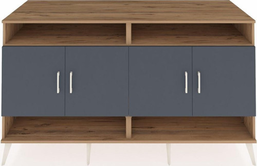Kronos Konsol 6 Raflı 4 Kapaklı 176x59x99 Çam-Antrasit