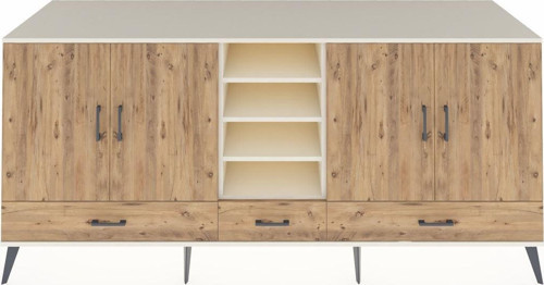Kronos Konsol 8 Raflı 3 Çekmeceli 4 Kapaklı 220 x 59 x 99 cm Aytaşı - Çam - Çam