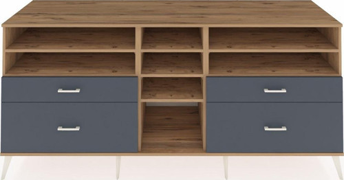 Kronos Konsol 7 Raflı 4 Çekmeceli 220 x 59 x 99 cm Çam - Çam - Antrasit