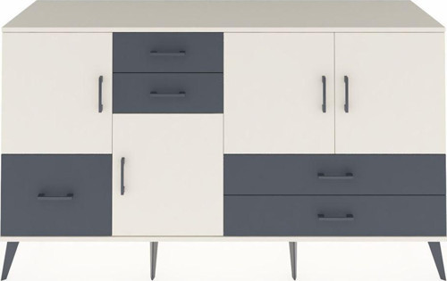 Kronos Konsol 4 Raflı 5 Çekmeceli 4 Kapaklı 176 x 59 x 99 cm Aytaşı - Aytaşı - Antrasit