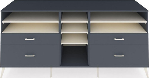 Kronos Konsol 7 Raflı 4 Çekmeceli 220 x 59 x 99 cm Antrasit - Aytaşı - Antrasit