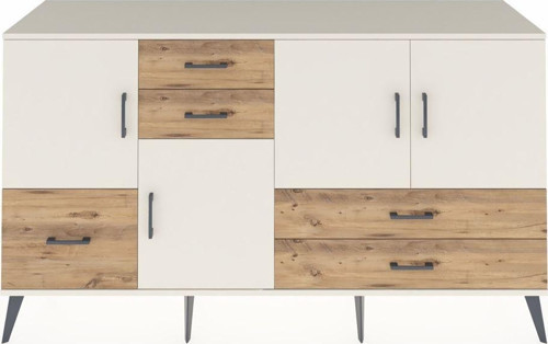 Kronos Konsol 4 Raflı 5 Çekmeceli 4 Kapaklı 176 x 59 x 99 cm Aytaşı - Aytaşı - Çam