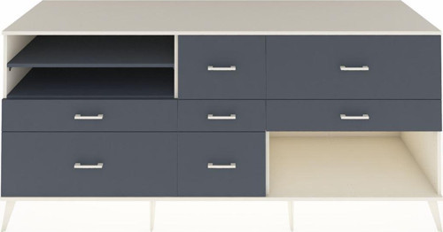 Kronos Konsol 2 Raflı 7 Çekmeceli 220x59x99 Aytaşı-Antrasit/Antrasit