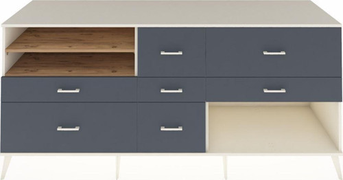 Kronos Konsol 2 Raflı 7 Çekmeceli 220 x 59 x 99 cm Aytaşı - Çam - Antrasit