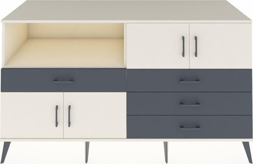 Kronos Konsol 2 Raflı 4 Çekmeceli 4 Kapaklı 176x59x99 Aytaşı-Aytaşı/Antrasit