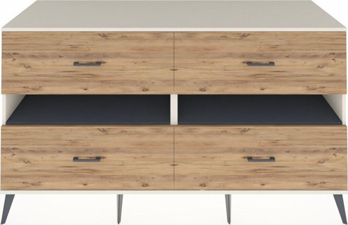 Kronos Konsol 2 Raflı 4 Çekmeceli 176x59x99 Aytaşı-Antrasit/Çam