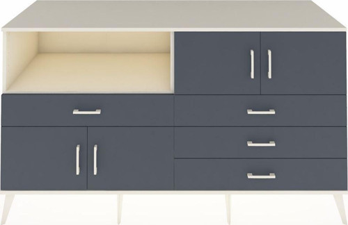 Kronos Konsol 2 Raflı 4 Çekmeceli 4 Kapaklı 176 x 59 x 99 cm Aytaşı - Antrasit