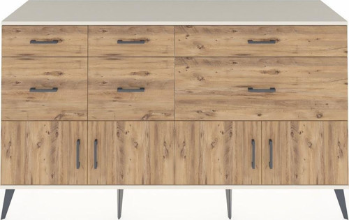Kronos Konsol 1 Raflı 6 Çekmeceli 4 Kapaklı 176 x 59 x 99 cm Aytaşı - Çam