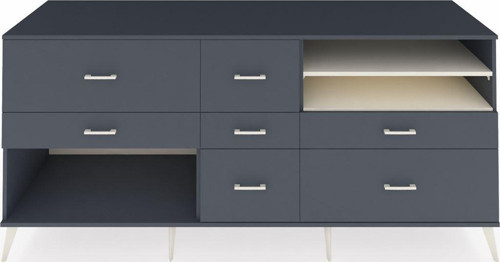 Kronos Konsol 2 Raflı 7 Çekmeceli 220x59x99 Antrasit-Aytaşı/Antrasit