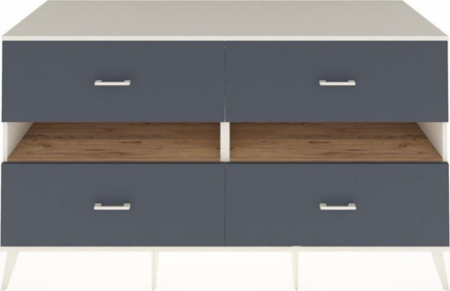 Kronos Konsol 2 Raflı 4 Çekmeceli 176x59x99 Aytaşı-Çam/Antrasit