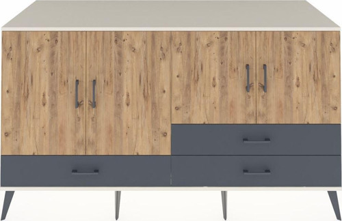 Kronos Konsol 5 Raflı 3 Çekmeceli 4 Kapaklı 176 x 59 x 99 cm Aytaşı - Çam - Antrasit