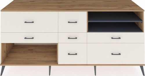 Kronos Konsol 2 Raflı 7 Çekmeceli 220x59x99 Çam-Antrasit/Aytaşı