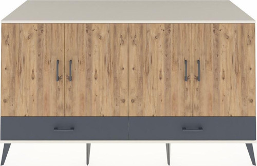 Kronos Konsol 6 Raflı 2 Çekmeceli 4 Kapaklı 176 x 59 x 99 cm Aytaşı - Çam - Antrasit