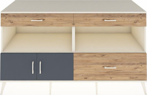 Kronos Konsol 2 Raflı 3 Çekmeceli 2 Kapaklı 176x59x99 Aytaşı-Antrasit/Çam