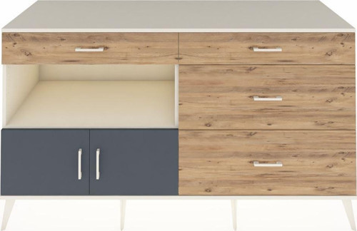 Kronos Konsol 1 Raflı 4 Çekmeceli 2 Kapaklı 176 x 59 x 99 cm Aytaşı - Antrasit - Çam