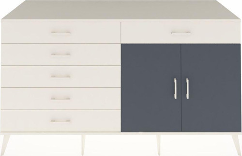 Kronos Konsol 1 Raflı 6 Çekmeceli 2 Kapaklı 176 x 59 x 99 cm Aytaşı - Antrasit - Aytaşı