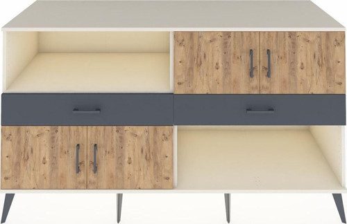 Kronos Konsol 3 Raflı 2 Çekmeceli 4 Kapaklı 176x59x99 Aytaşı-Çam/Antrasit
