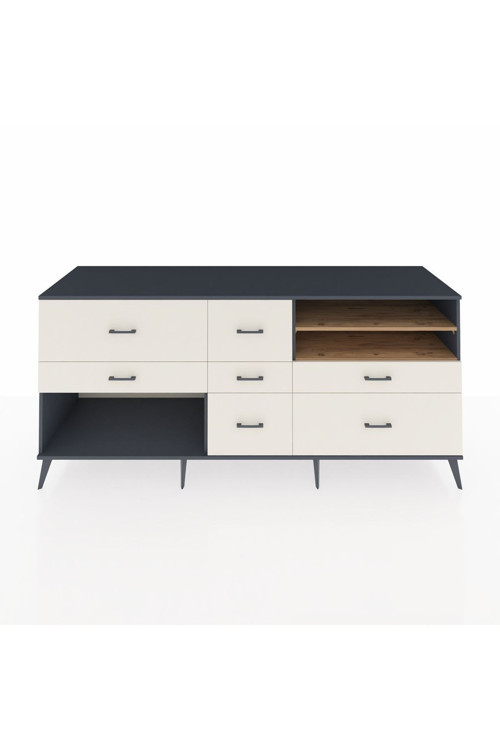 Kronos Konsol 2 Raflı 7 Çekmeceli 220 x 59 x 99 cm Antrasit - Çam - Aytaşı