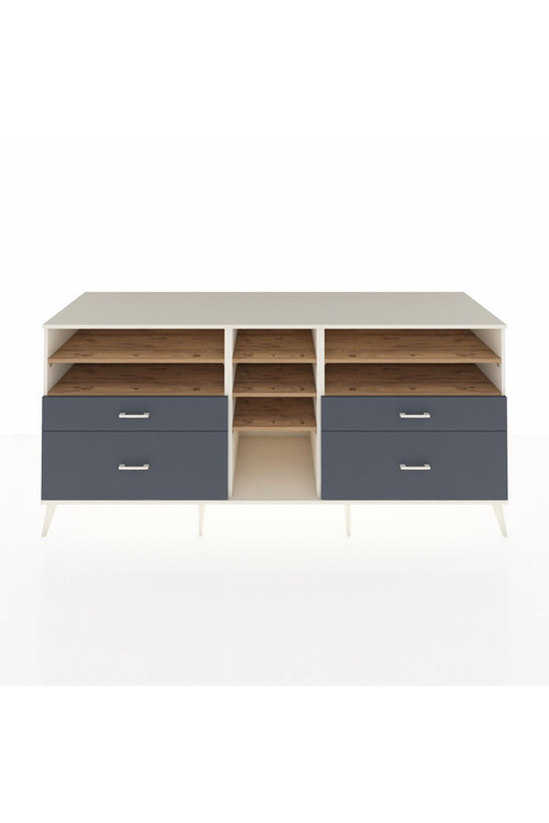 Kronos Konsol 7 Raflı 4 Çekmeceli 220 x 59 x 99 cm Aytaşı - Çam - Antrasit