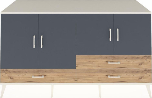 Kronos Konsol 5 Raflı 3 Çekmeceli 4 Kapaklı 176 x 59 x 99 cm Aytaşı - Antrasit - Çam