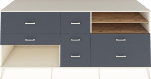 Kronos Konsol 2 Raflı 7 Çekmeceli 220x59x99 Aytaşı-Çam/Antrasit