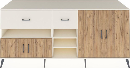Kronos Konsol 5 Raflı 2 Çekmeceli 4 Kapaklı 220x59x99 Aytaşı-Çam/Aytaşı
