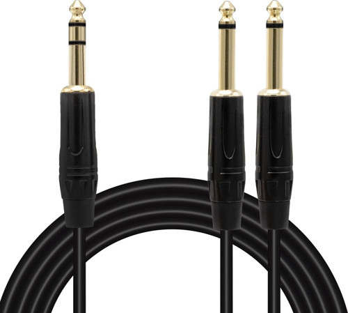 LD390B 2X 6.3 Mm Mono Erkek 6.3 Mm Stereo Erkek 3 Metre Kablo Anfi Mixer Ses Kablosu