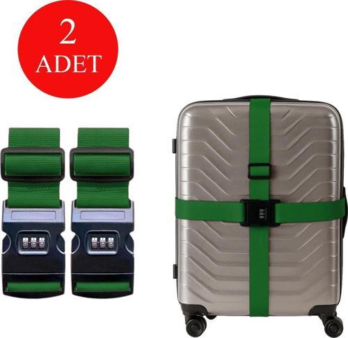 2'li Unısex Şifreli Valiz Kemer Yeşil 2008