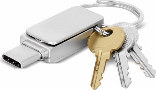 Telefona Uyumlu Takılan OTG Çift Girişli Taraflı Anahtarlık Halkalı Type-C USB Flash Bellek  3