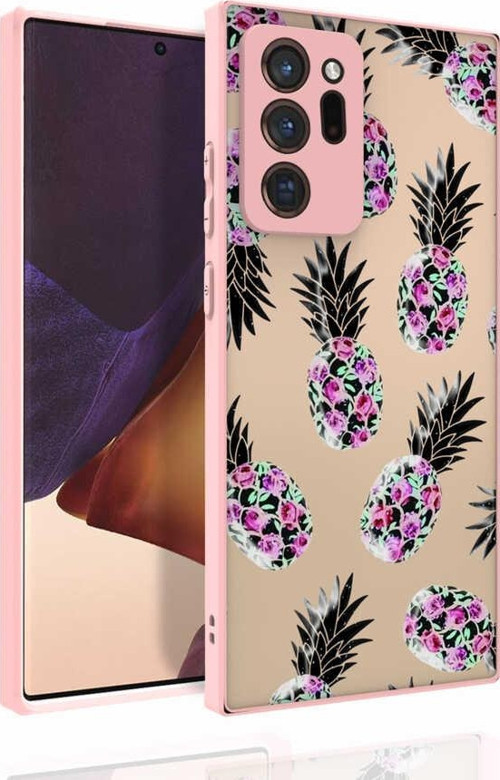 Galaxy Note 20 Ultra Uyumlu Desenli Kamera Korumalı Parlak MKST Nora Kılıf-NO1