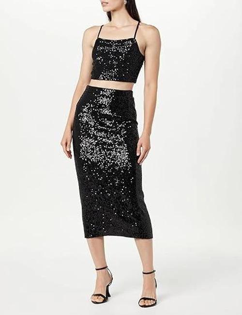 Payetli Uzun Kalem Etek 80 cm