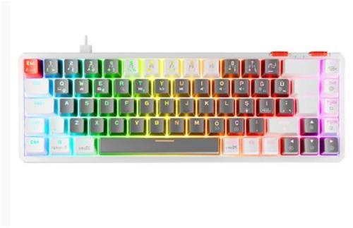 YORU MINI Gri-Beyaz Type-C Bağlantılı OUTEMU Red Swich Q Mekanik Gaming Oyuncu Klavye RGB