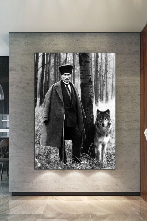 Atatürk Mustafa Kemal Kanvas Tablo Okullara Işyerlerine Uygun (8 Farklı Ölçü)