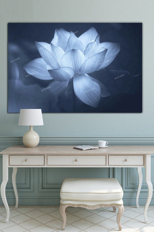 Lotus Çiçeği Yaşam Çiçeği Dekoratif Kanvas Tablo